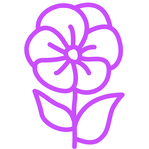 Flower purple logo - safe for all body types