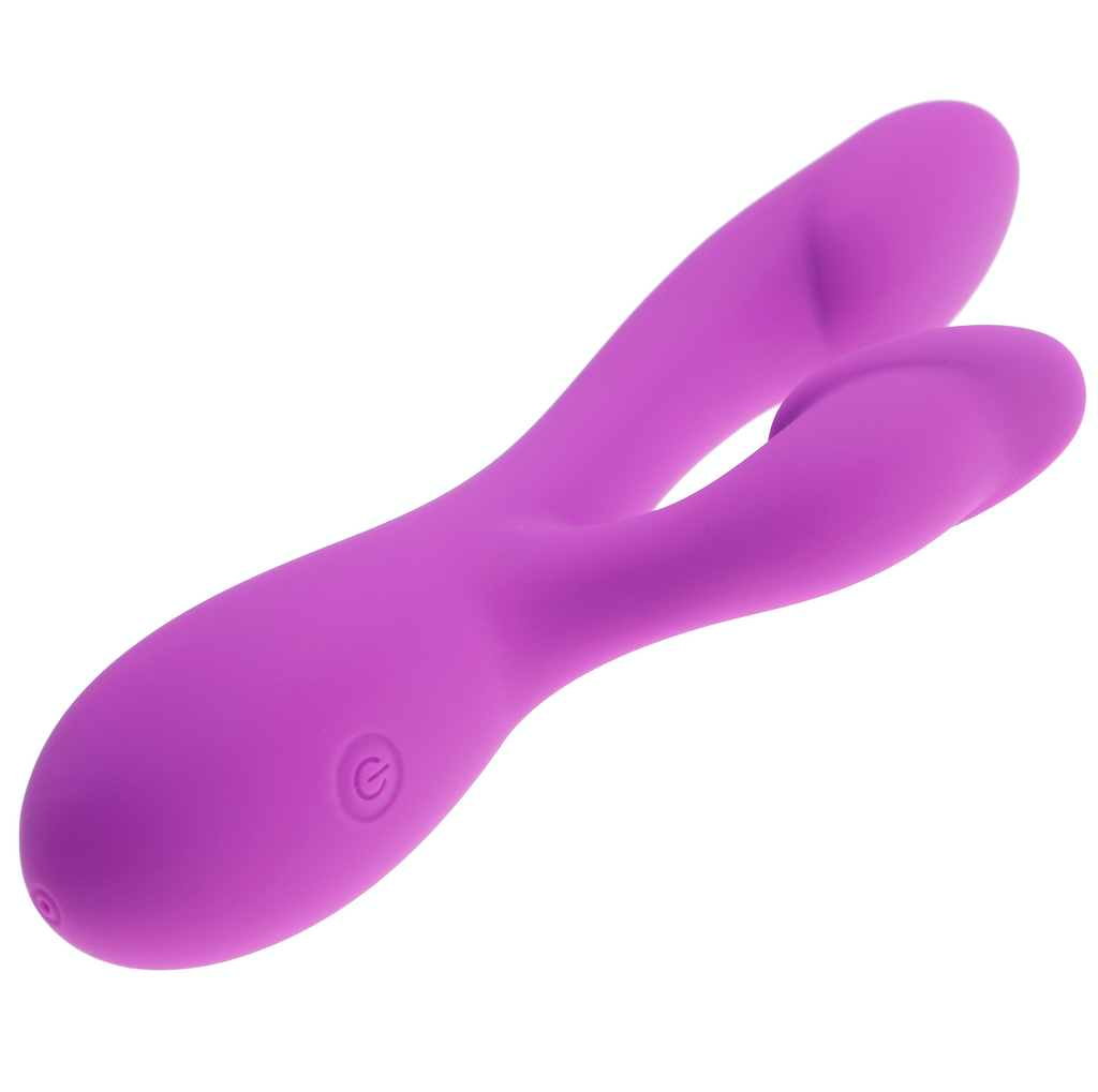 Side angle view with one press button Amethyst vibrator pleasure toy